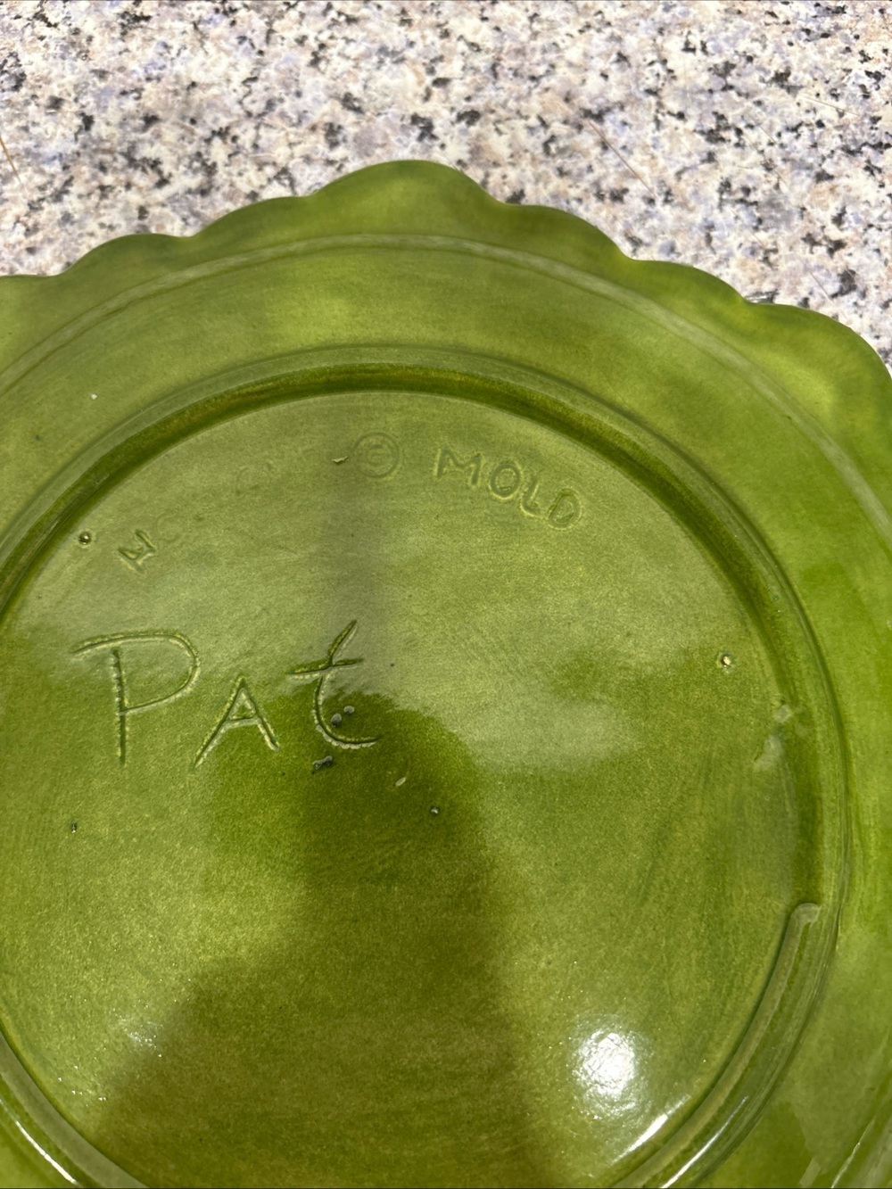 Holland Mold Green Cabbage Leaf Covered Bowl Underplate Ceramic Vintage - Picture 7 of 9